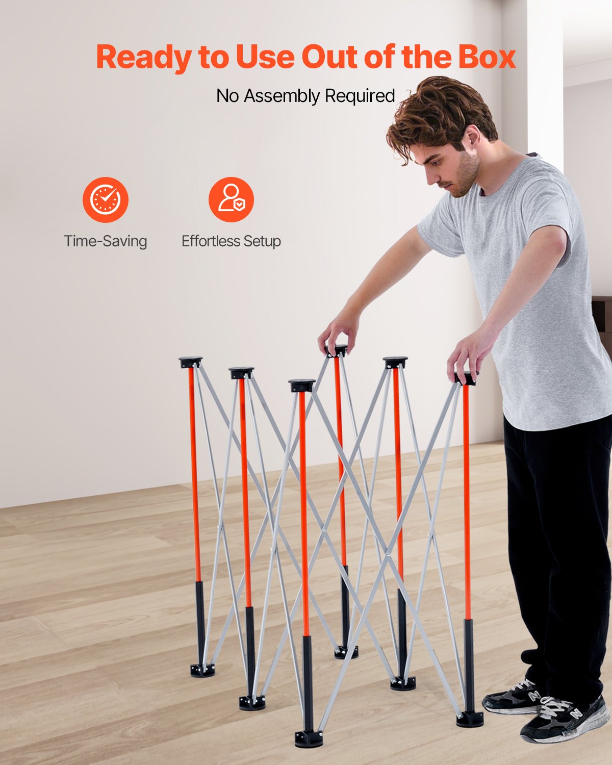 VEVOR Portable Folding Workstand, 4.15 x 2.18 ft Collapsible Workbench, 2500 lbs Weight Capacity, No Assembly Foldable Work Stand with Storage Bag, Table Top NOT Included, for Garage Workshop Outdoor - BXSGZTPPSL4F8JA6T001V0 - view 4
