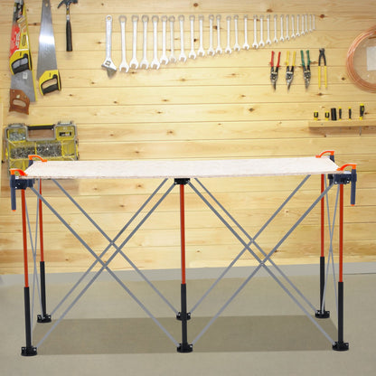 VEVOR Portable Folding Workstand, 4.15 x 2.18 ft Collapsible Workbench, 2500 lbs Weight Capacity, No Assembly Foldable Work Stand with Storage Bag, Table Top NOT Included, for Garage Workshop Outdoor - BXSGZTPPSL4F8JA6T001V0 - view 9