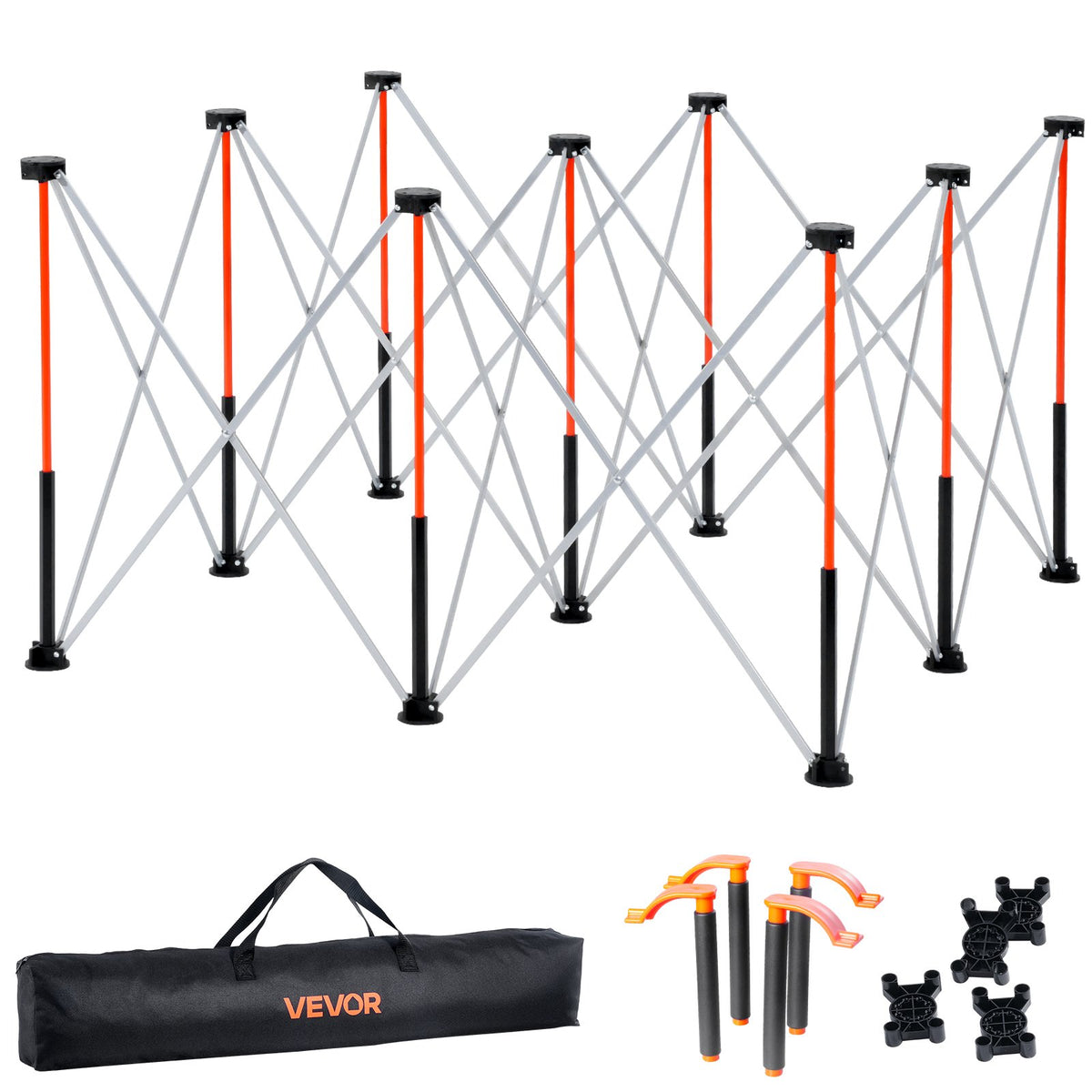VEVOR Portable Folding Workstand, 4.15 x 4.15 ft Collapsible Workbench, 3500 lbs Weight Capacity, No Assembly Foldable Work Stand with Storage Bag, Table Top NOT Included, for Garage Workshop Outdoor - BXSGZTPPSL4FOJFJN001V0 - view 1