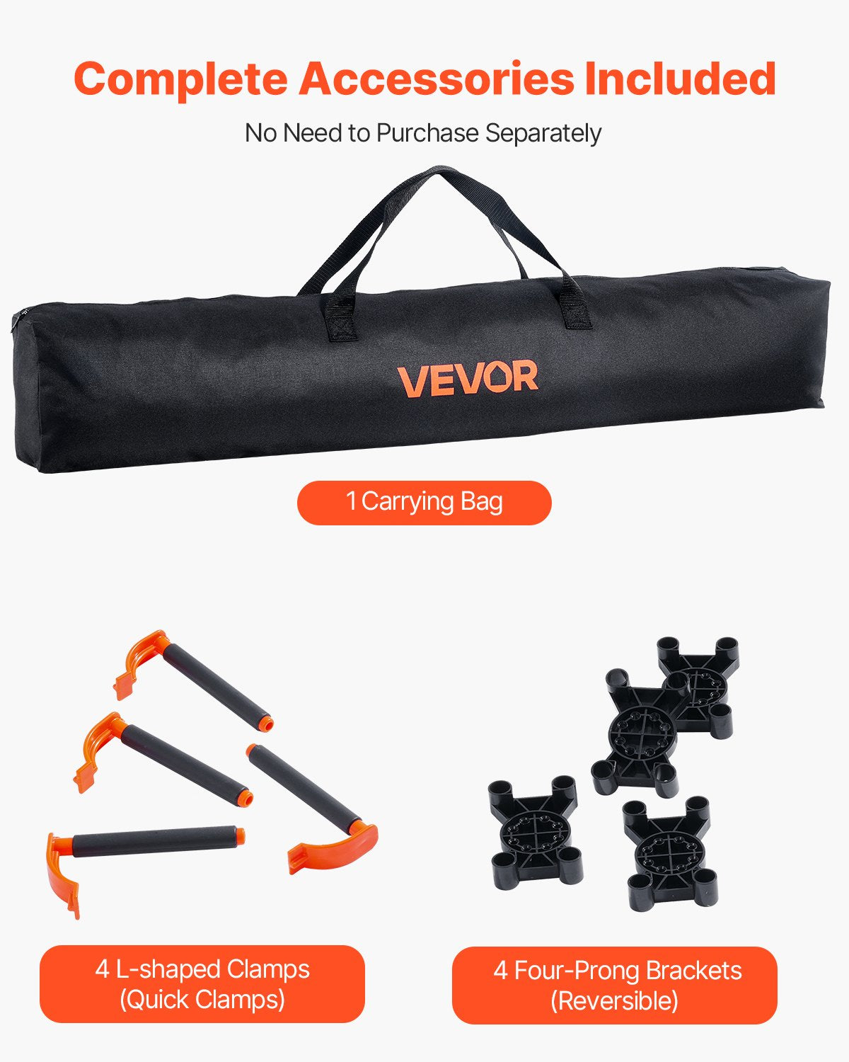 VEVOR Portable Folding Workstand, 4.15 x 4.15 ft Collapsible Workbench, 3500 lbs Weight Capacity, No Assembly Foldable Work Stand with Storage Bag, Table Top NOT Included, for Garage Workshop Outdoor - BXSGZTPPSL4FOJFJN001V0 - view 7