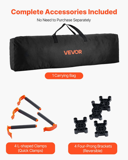 VEVOR Portable Folding Workstand, 8.02 x 4.12 ft Collapsible Workbench, 6000 lbs Weight Capacity, No Assembly Foldable Work Stand with Storage Bag, Table Top NOT Included, for Garage Workshop Outdoor - BXSGZTPPSL8F1N2RC001V0 - view 7