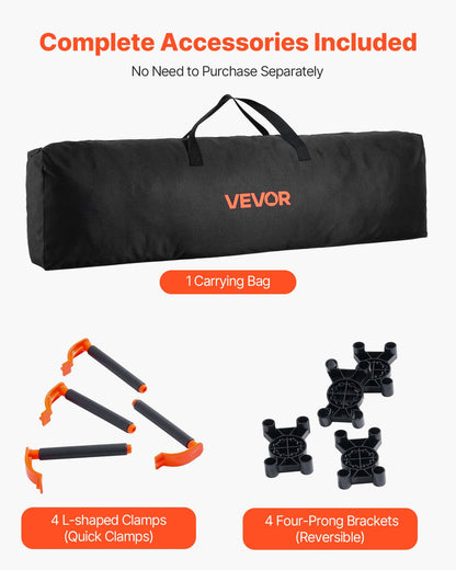 VEVOR Portable Folding Workstand, 8.05 x 4.13 ft Collapsible Workbench, 6000 lbs Weight Capacity, No Assembly Foldable Work Stand with Storage Bag, Table Top NOT Included, for Garage Workshop Outdoor - BXSGZTPPSL8FZHE0J001V0 - view 7