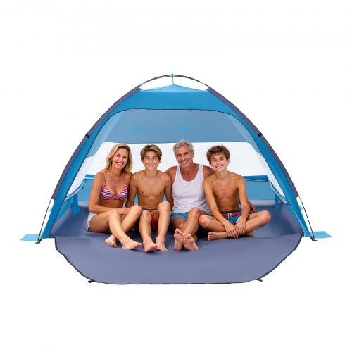 VEVOR Beach Tent Sun Shelter for 4 Person, UPF 50+ Protection, Portable Sun Shade Canopy with Carrying Bag & Sand Pockets, Lightweight and Easy Setup Beach Umbrella for Camping Fishing Outdoor Picnic - BXSHTZPDBJC4MORNX001V0 - view 2