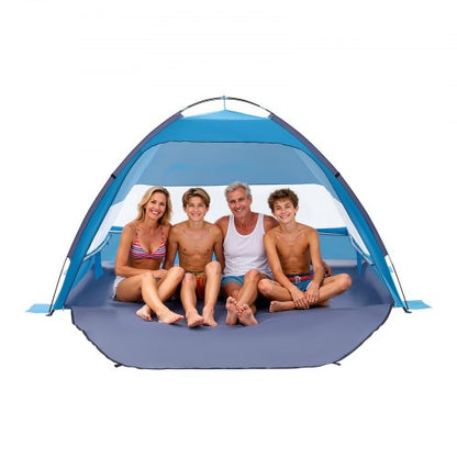 VEVOR Beach Tent Sun Shelter for 4 Person, UPF 50+ Protection, Portable Sun Shade Canopy with Carrying Bag & Sand Pockets, Lightweight and Easy Setup Beach Umbrella for Camping Fishing Outdoor Picnic - BXSHTZPDBJC4MORNX001V0 - view 2