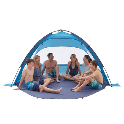 VEVOR Beach Tent Sun Shelter for 6 Person, UPF 50+ Protection, Portable Sun Shade Canopy with Carrying Bag & Sand Pockets, Lightweight and Easy Setup Beach Umbrella for Camping Fishing Outdoor Picnic - BXSHTZPDBJC6IOET9001V0 - view 1