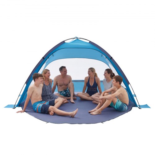 VEVOR Beach Tent Sun Shelter for 6 Person, UPF 50+ Protection, Portable Sun Shade Canopy with Carrying Bag & Sand Pockets, Lightweight and Easy Setup Beach Umbrella for Camping Fishing Outdoor Picnic - BXSHTZPDBJC6IOET9001V0 - view 2