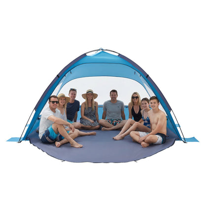 VEVOR Beach Tent Sun Shelter for 8 Person, UPF 50+ Protection, Portable Sun Shade Canopy with Carrying Bag & Sand Pockets, Lightweight and Easy Setup Beach Umbrella for Camping Fishing Outdoor Picnic - BXSHTZPDBJC84S34S001V0 - view 1