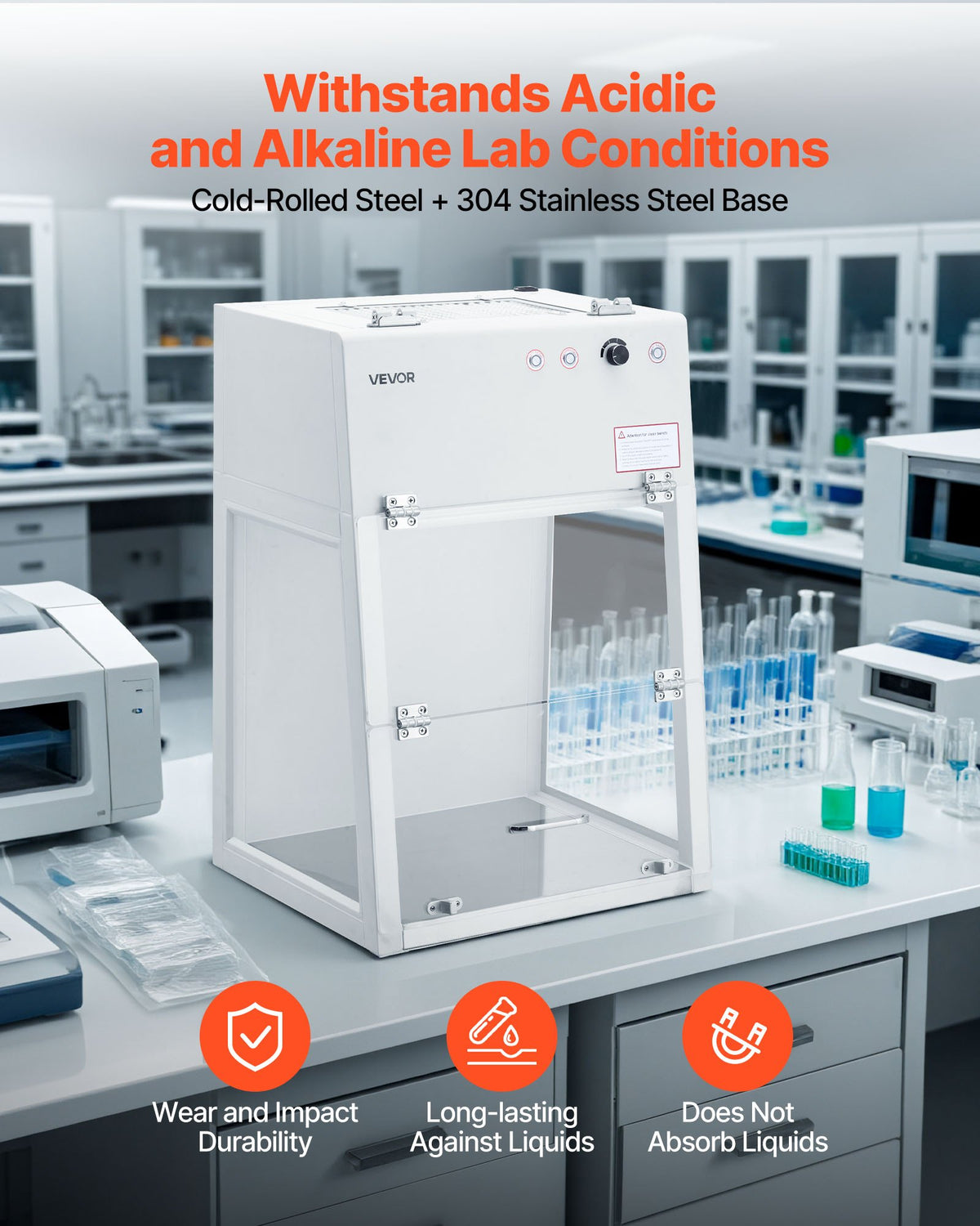 VEVOR Laminar Flow Hood, 20.08 x 20.47 x 23.62 inch Working Area Portable Clean Room, Meets ISO Class 5 Clean Room Standards, with HEPA-14 Filter and G1 Pre-Filter, for Medical and Laboratory Use - BXSJJS1829INJT2TM001V1 - view 5