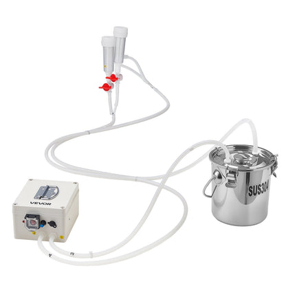 VEVOR Goat Milking Machine, 0.8 Gal / 3 L Food-Grade Stainless Steel Bucket, with 5200 mAh Rechargeable Battery, 2 Teat Cups, Cordless Portable Pulsation Vaccum Electric Milking Machine for Goats Only - BXSJNJ3LCD30X9CEE001V1 - view 10