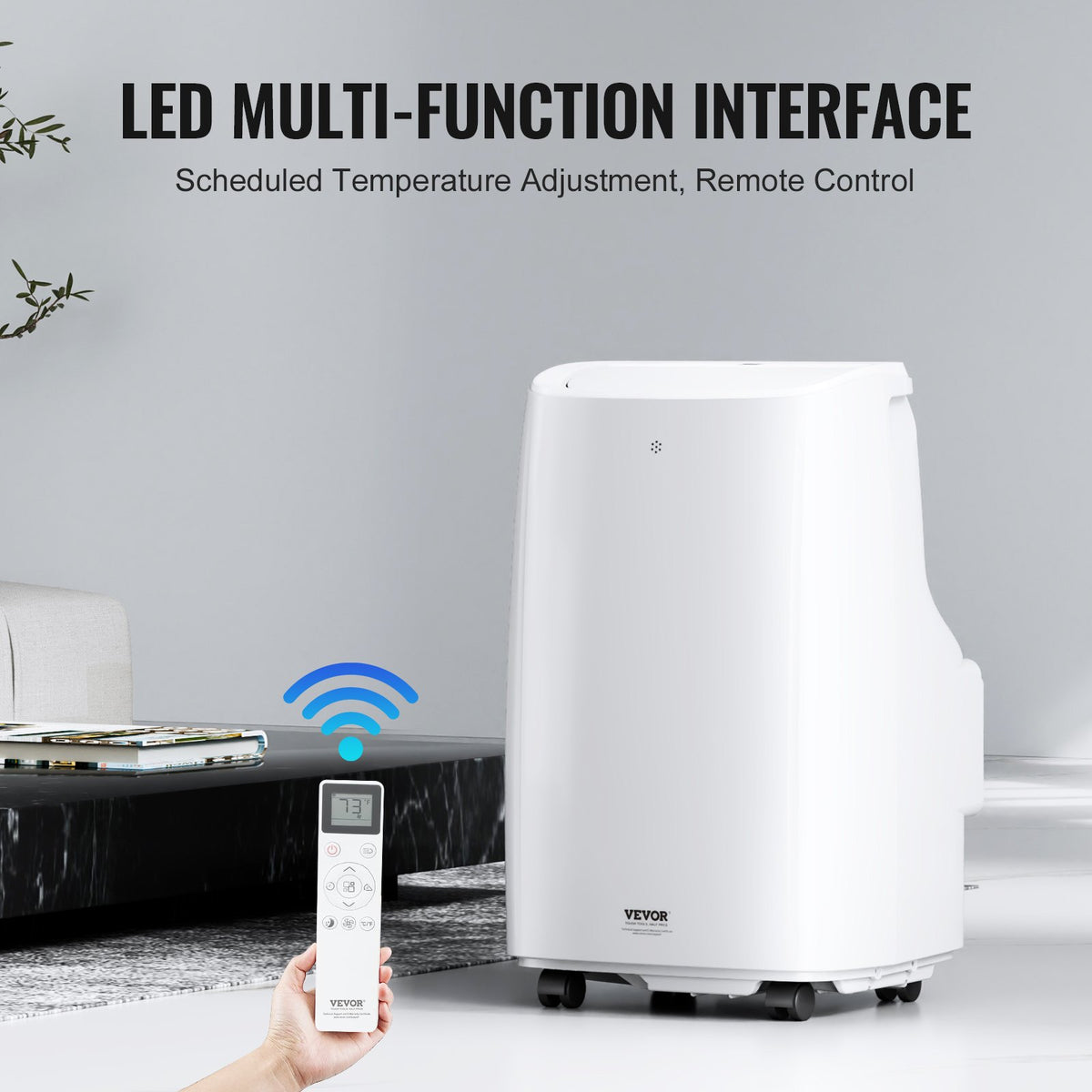 VEVOR 12,000 BTU Portable Air Conditioners, 3-in-1 Portable AC Unit with Remote Control, for 550-700 Sq.Ft, Cool/Dehumidifier/Fan Mode &Low Noise & Rich Accessories for Home/Office/Dorms, White - BXSKDDL120002L6R9V1 - view 4