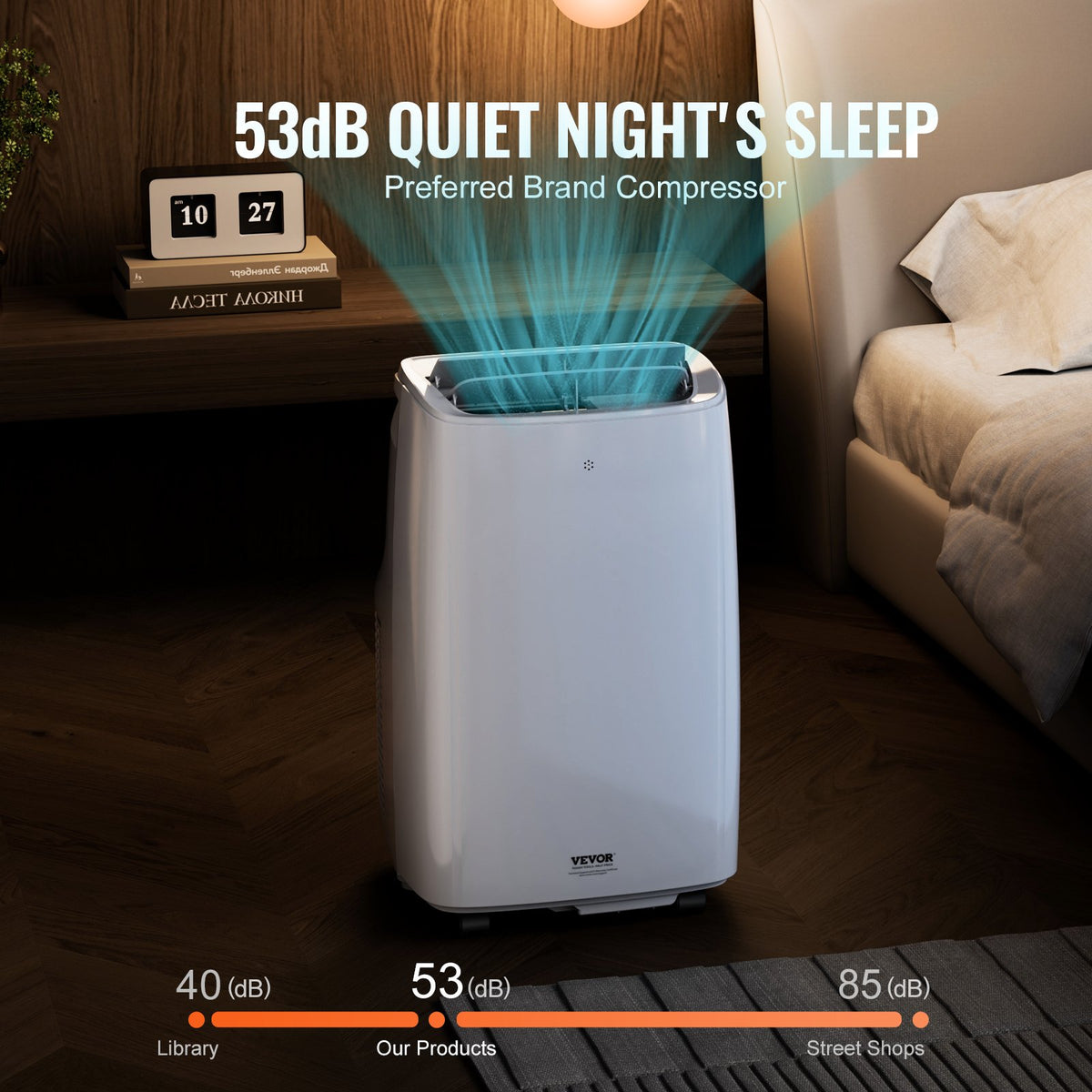 VEVOR 12,000 BTU Portable Air Conditioners, 3-in-1 Portable AC Unit with Remote Control, for 550-700 Sq.Ft, Cool/Dehumidifier/Fan Mode &Low Noise & Rich Accessories for Home/Office/Dorms, White - BXSKDDL120002L6R9V1 - view 5