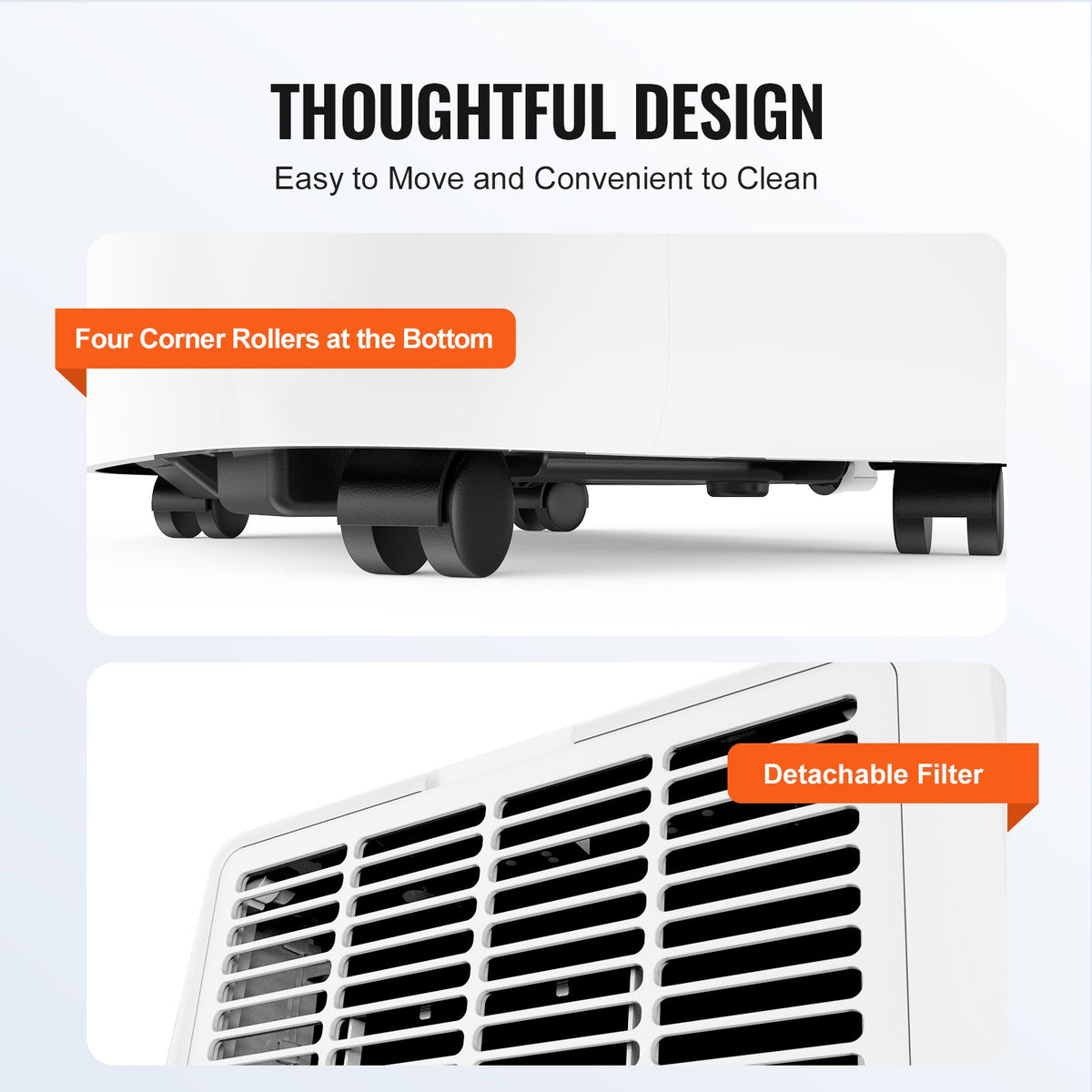 VEVOR 12,000 BTU Portable Air Conditioners, 3-in-1 Portable AC Unit with Remote Control, for 550-700 Sq.Ft, Cool/Dehumidifier/Fan Mode &Low Noise & Rich Accessories for Home/Office/Dorms, White - BXSKDDL120002L6R9V1 - view 7