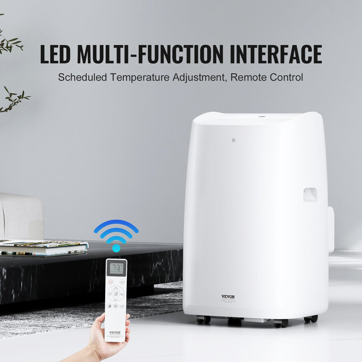 VEVOR 14,000 BTU Portable Air Conditioners, 3-in-1 Portable AC Unit with Remote Control, for 550-700 Sq.Ft, Cool/Dehumidifier/Fan Mode &Low Noise & Rich Accessories for Home/Office/Dorms, White (10,200 BTU SACC Rating) - BXSKDDL14000DI34UV1 - view 4