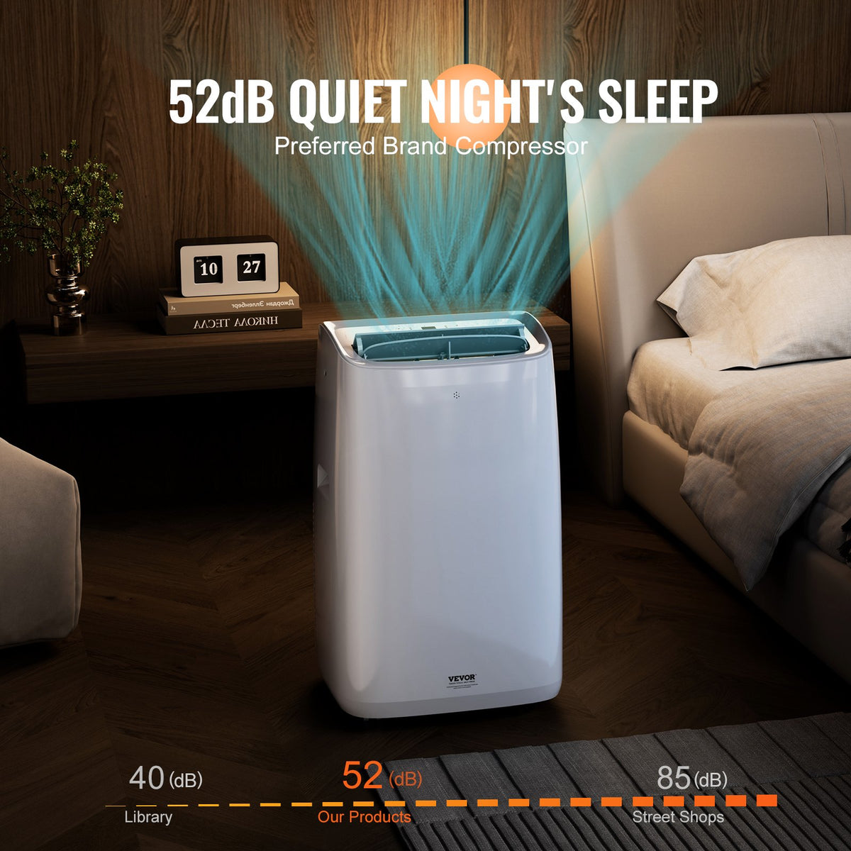 VEVOR 14,000 BTU Portable Air Conditioners, 3-in-1 Portable AC Unit with Remote Control, for 550-700 Sq.Ft, Cool/Dehumidifier/Fan Mode &Low Noise & Rich Accessories for Home/Office/Dorms, White (10,200 BTU SACC Rating) - BXSKDDL14000DI34UV1 - view 5