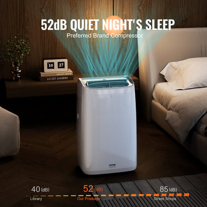 VEVOR 14,000 BTU Portable Air Conditioners, 3-in-1 Portable AC Unit with Remote Control, for 550-700 Sq.Ft, Cool/Dehumidifier/Fan Mode &Low Noise & Rich Accessories for Home/Office/Dorms, White (10,200 BTU SACC Rating) - BXSKDDL14000DI34UV1 - view 5