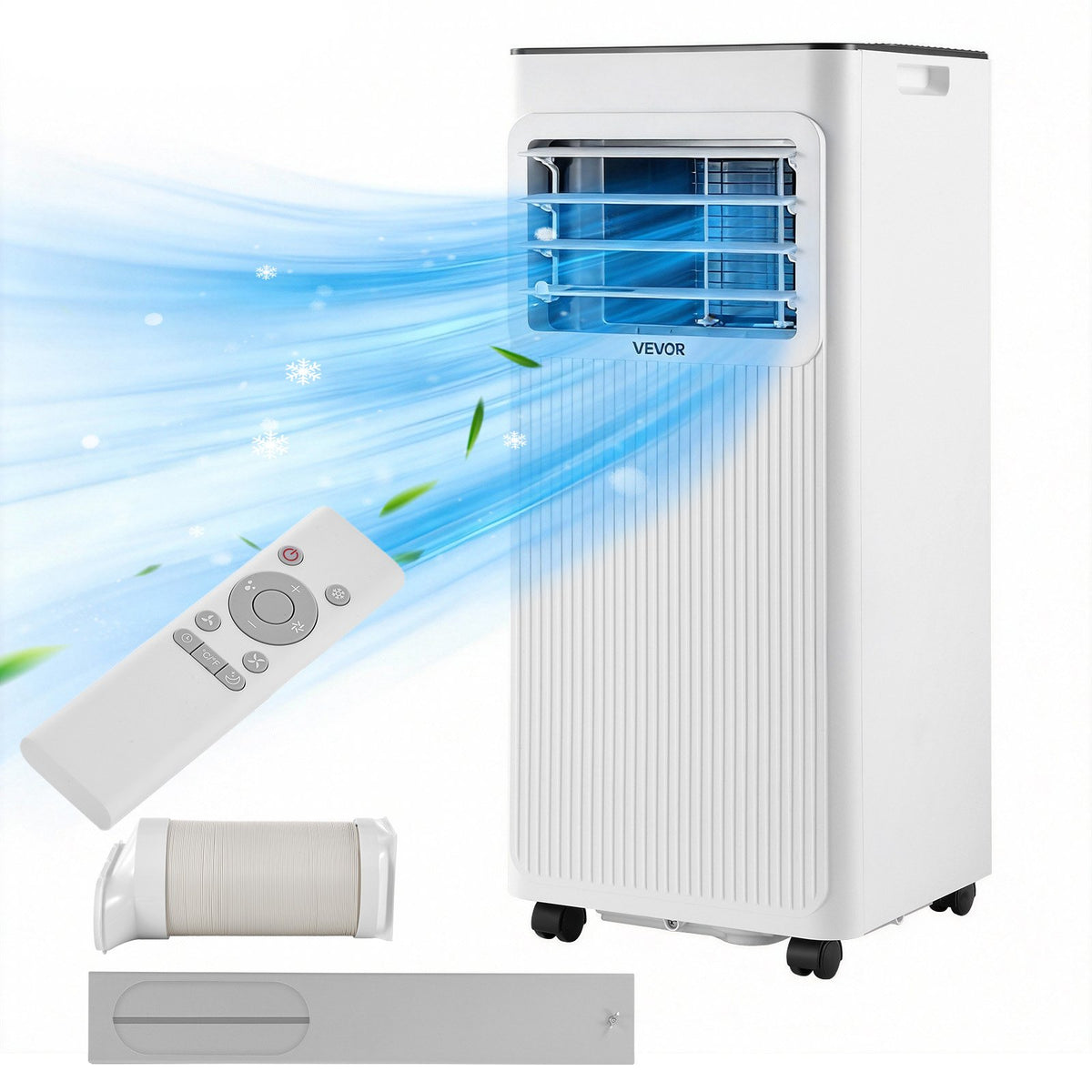 VEVOR Portable Air Conditioner, 8000 BTU ASHRAE (5000 BTU SACC) 3-in-1 Standing Cooling Ac Unit, with LED Touch Panel & Remote Control, 24h Timer, Cooling, Dehumidifier, Fan for Room Indoor, White - BXSKDMZKDL8094I1J001V1 - view 1