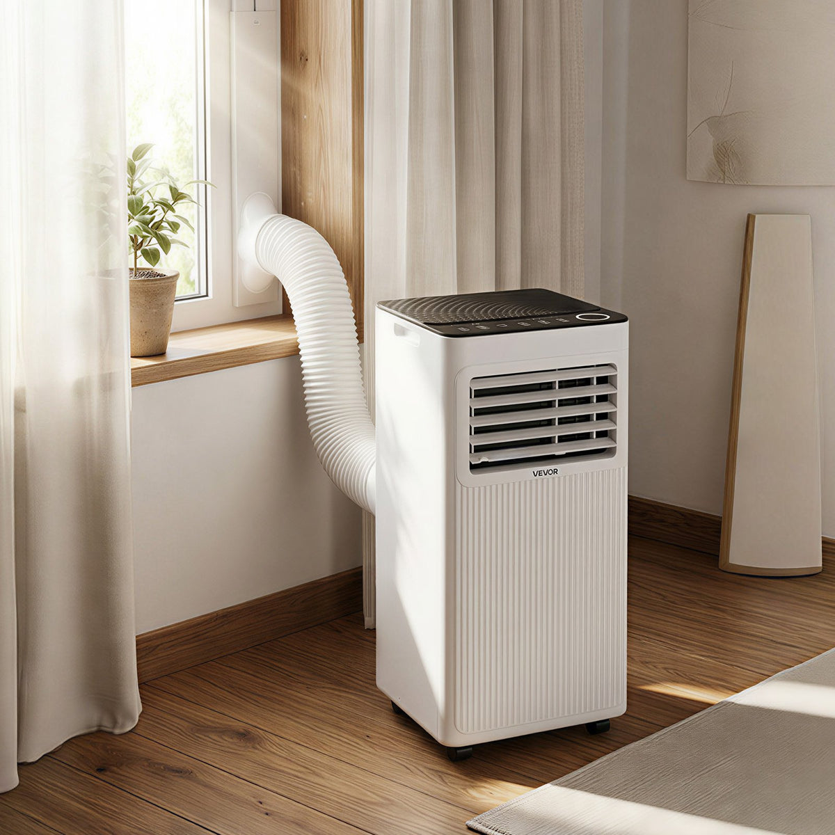 VEVOR Portable Air Conditioner, 8000 BTU ASHRAE (5000 BTU SACC) 3-in-1 Standing Cooling Ac Unit, with LED Touch Panel & Remote Control, 24h Timer, Cooling, Dehumidifier, Fan for Room Indoor, White - BXSKDMZKDL8094I1J001V1 - view 9
