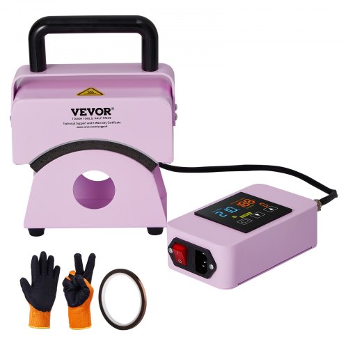 VEVOR Hat Press Machine, Mini Hat Heat Press for Caps with Integrated Control Panel, Cap Heat Press Machine with 5.9x3.15 inch Curved Heating Plate, Safety Base, and Glove, Automatic Shut-Off, Purple - BXSKMJBJMINIB06CLV1 - view 2