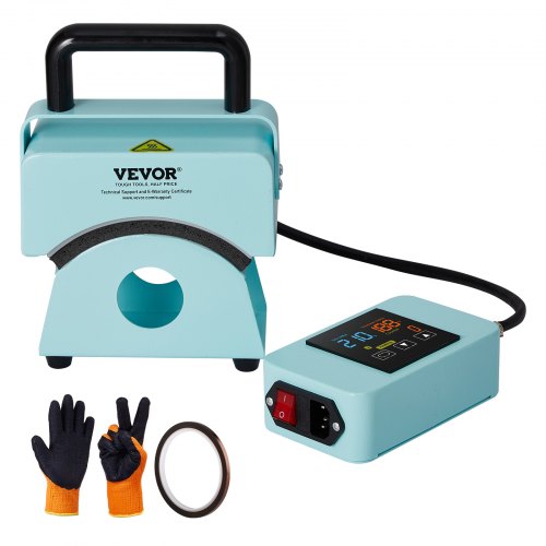 VEVOR Hat Press Machine, Mini Hat Heat Press for Caps with Integrated Control Panel, Cap Heat Press Machine with 5.9x3.15 inch Curved Heating Plate, Safety Base, and Glove, Automatic Shut-Off, Green - BXSKMJMINIKMFO40OV1 - view 2