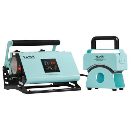 VEVOR 2 in 1 Tumbler and Hat Heat Press Machine, Mini Hat Heat Press for Caps and Hats, Tumbler Heat Press for 11-30oz Sublimation Tumblers and Mugs, Temperature and Time Control, Green - BXSKMJMINIKMSBIPBV1 - view 10