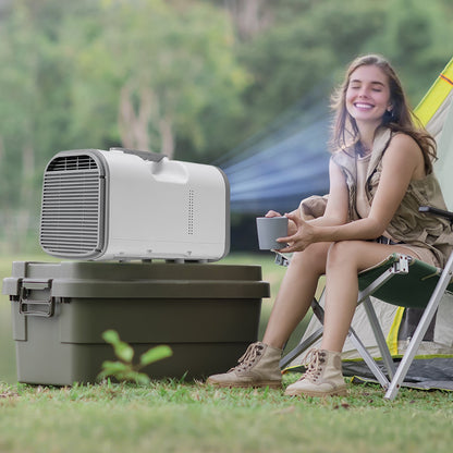 VEVOR Portable Air Conditioner, 4250 BTU 3-Speed Air Conditioning Unit with 24H Timer, Air Portable AC Adjustable from 16-32℃, Compatible with AC/DC, for Outdoor Tent Camping, RVs or Home Use, White - BXSLYKD4000BZZ5B5V1 - view 9