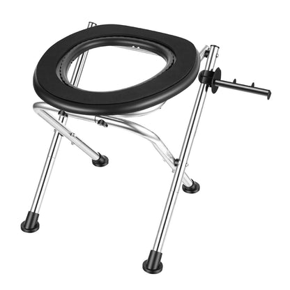 VEVOR Portable Toilet for Camping, 350 lbs Weight Capacity, Stainless Steel Foldable Camp Travel Toilet with Soft Seat for Adults, Suitable for Truckers, RV Travel, Camping, Road Trips, Outdoor Use - BXSMTJYX0000L0JAA001V0 - view 10