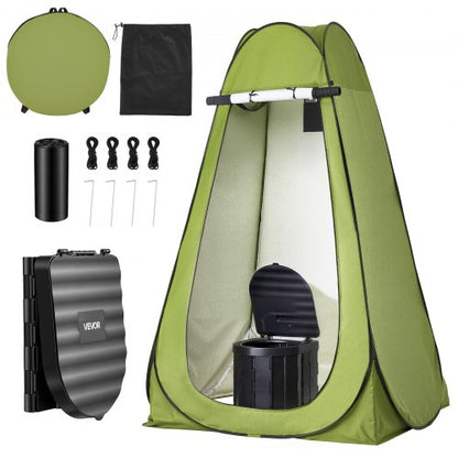 VEVOR Portable Toilet Kit, 330 lbs Load Capacity, Folding Camping Toilet with Pop-Up Privacy Tent, Outdoor Travel Potty for Adults with Carry Bags, Trash Bags, Suitable for RV Travel, Camping, Hiking - BXSMTTJKZDMTKXYCC001V0 - view 2