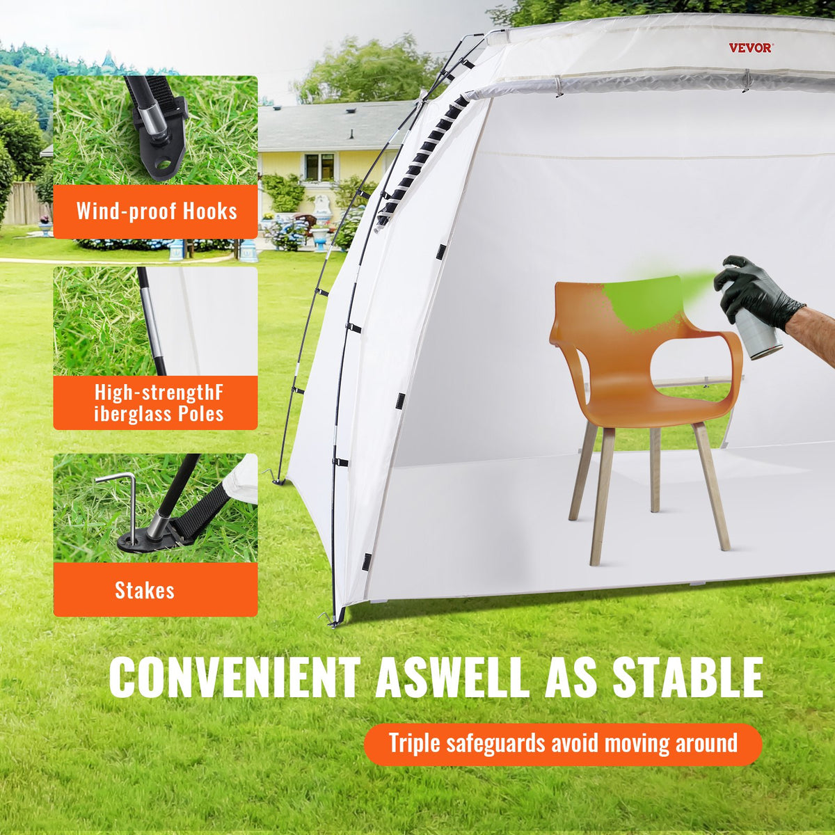 VEVOR Portable Paint Tent - Select Your Configuration - BXSP1208472IN2YDOV0 - view 3