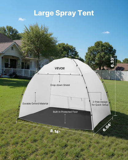 VEVOR Portable Paint Booth Tent, 91.7 x 67.7 x 74.8 inch Painting Tent Station, Spray Shelter with Built-in Floor & Mesh Screen, Large Space, Oxford Spray Painting Tents for Cupboard, Chairs, Tables - BXSPQZPBSZCG0MDW9001V0 - view 3
