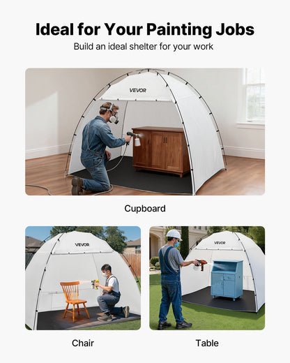 VEVOR Portable Paint Booth Tent, 91.7 x 67.7 x 74.8 inch Painting Tent Station, Spray Shelter with Built-in Floor & Mesh Screen, Large Space, Oxford Spray Painting Tents for Cupboard, Chairs, Tables - BXSPQZPBSZCG0MDW9001V0 - view 7
