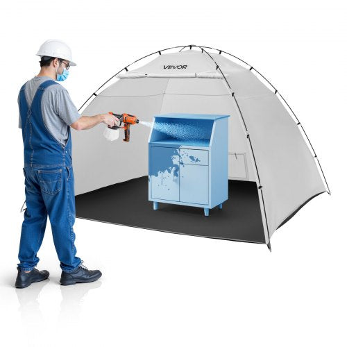 VEVOR Portable Paint Booth Tent, 116.14 x 114.96 x 79.53 inch Painting Tent Station, Spray Shelter with Built-in Floor & Mesh Screen, Large Space, Oxford Spray Painting Tents for Cupboard, Chairs - BXSPQZPBSZCGDOJ95001V0 - view 2