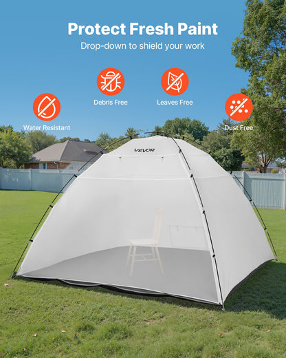 VEVOR Portable Paint Booth Tent, 116.14 x 114.96 x 79.53 inch Painting Tent Station, Spray Shelter with Built-in Floor & Mesh Screen, Large Space, Oxford Spray Painting Tents for Cupboard, Chairs - BXSPQZPBSZCGDOJ95001V0 - view 6