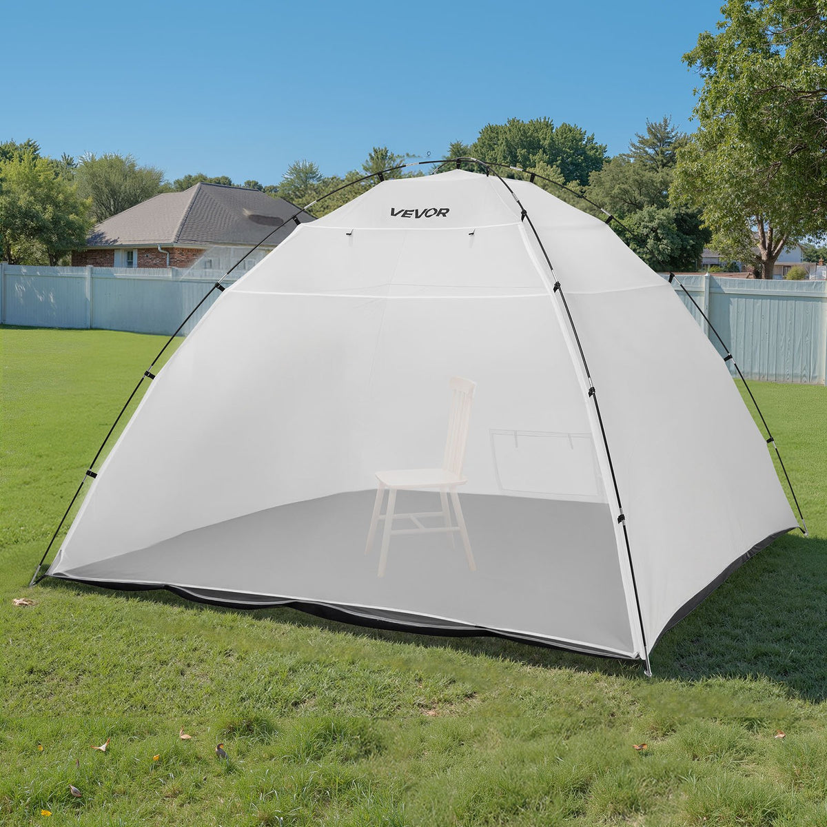 VEVOR Portable Paint Booth Tent, 116.14 x 114.96 x 79.53 inch Painting Tent Station, Spray Shelter with Built-in Floor & Mesh Screen, Large Space, Oxford Spray Painting Tents for Cupboard, Chairs - BXSPQZPBSZCGDOJ95001V0 - view 9