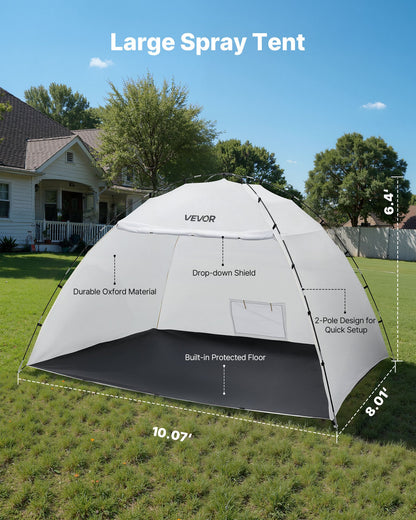 VEVOR Portable Paint Booth Tent, 115.35 x 90.55 x 74 inch Painting Tent Station, Spray Shelter with Built-in Floor & Mesh Screen, Large Space, Oxford Spray Painting Tents for Cupboard, Chairs, Tables - BXSPQZPBSZCGRWORQ001V0 - view 3