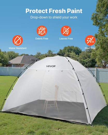 VEVOR Portable Paint Booth Tent, 115.35 x 90.55 x 74 inch Painting Tent Station, Spray Shelter with Built-in Floor & Mesh Screen, Large Space, Oxford Spray Painting Tents for Cupboard, Chairs, Tables - BXSPQZPBSZCGRWORQ001V0 - view 6