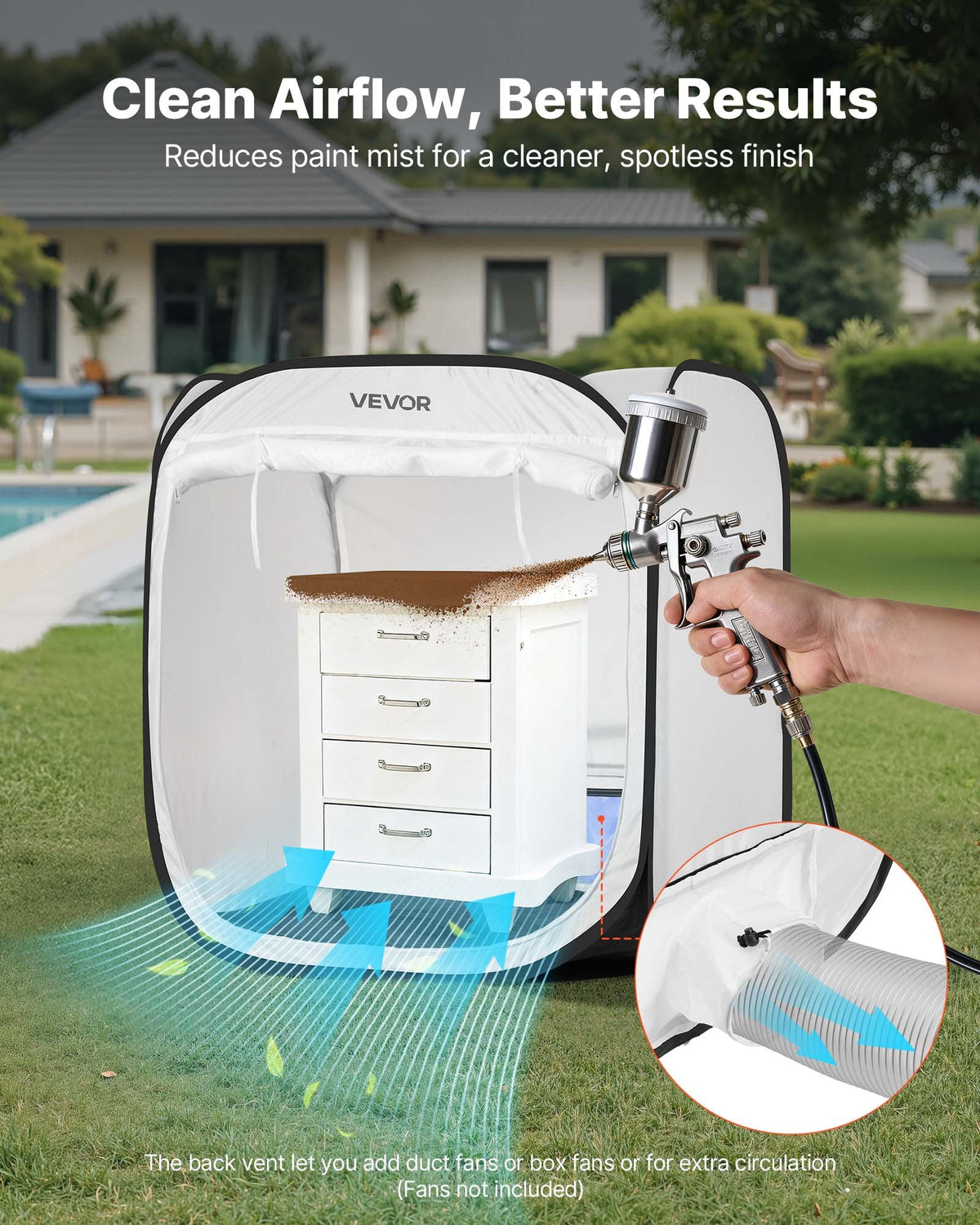 VEVOR Portable Paint Booth Tent, 28.3 x 28.5 x 29.5 inch Pop-Up Portable Spray Paint Tent with Mesh Door, Spray Painting Tents for Cabinets, Chairs, Models, Tables, Pop-Up Design, Efficient Airflow - BXSPQZPBSZDDAATTA001V0 - view 4