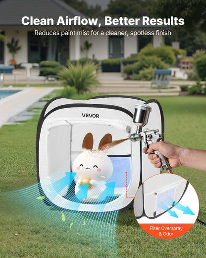 VEVOR Portable Paint Booth Tent, 15.94 x 15.94 x 16.9 inch Pop-Up Portable Spray Paint Tent with Mesh Door, Spray Painting Tents for Small Models, Sculptures, Vases, Photo Frames, Pop-Up Design - BXSPQZPBSZDDHP669001V0 - view 4