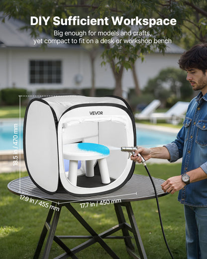 VEVOR Portable Paint Booth Tent, 15.94 x 15.94 x 16.9 inch Pop-Up Portable Spray Paint Tent with Mesh Door, Spray Painting Tents for Small Models, Sculptures, Vases, Photo Frames, Pop-Up Design - BXSPQZPBSZDDHP669001V0 - view 5