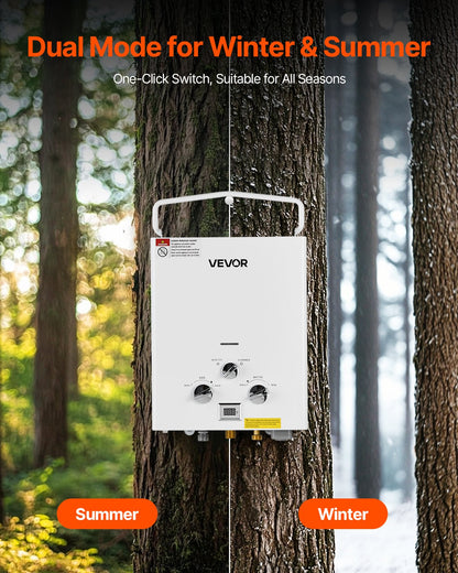 VEVOR Portable Propane Water Heater, 5L Tankless Outdoor Water Heater, 34000 BTU 1.32 GPM Instant Hot Water, with Accessory Set + Regulator +Water Pump for RV Camping Trips Cabins Barns - BXSRQRSQMB5LTDTZAV9 - view 5