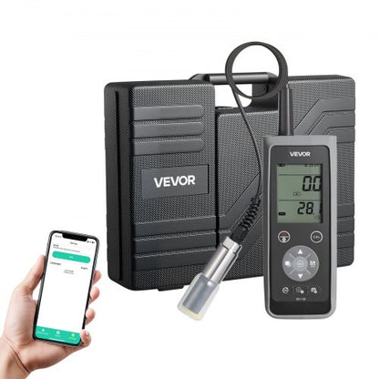 VEVOR Dissolved Oxygen Meter, 0.0-50.0 mg/L Measurement Range, Portable Dissolved Oxygen Tester Kit with 13.1 ft Electrode Cable, Bluetooth/USB Data Transfer, 750 Data Sets Storage, DO Meter for Ponds - BXSRYJBXS005SOMVE001V9 - view 2