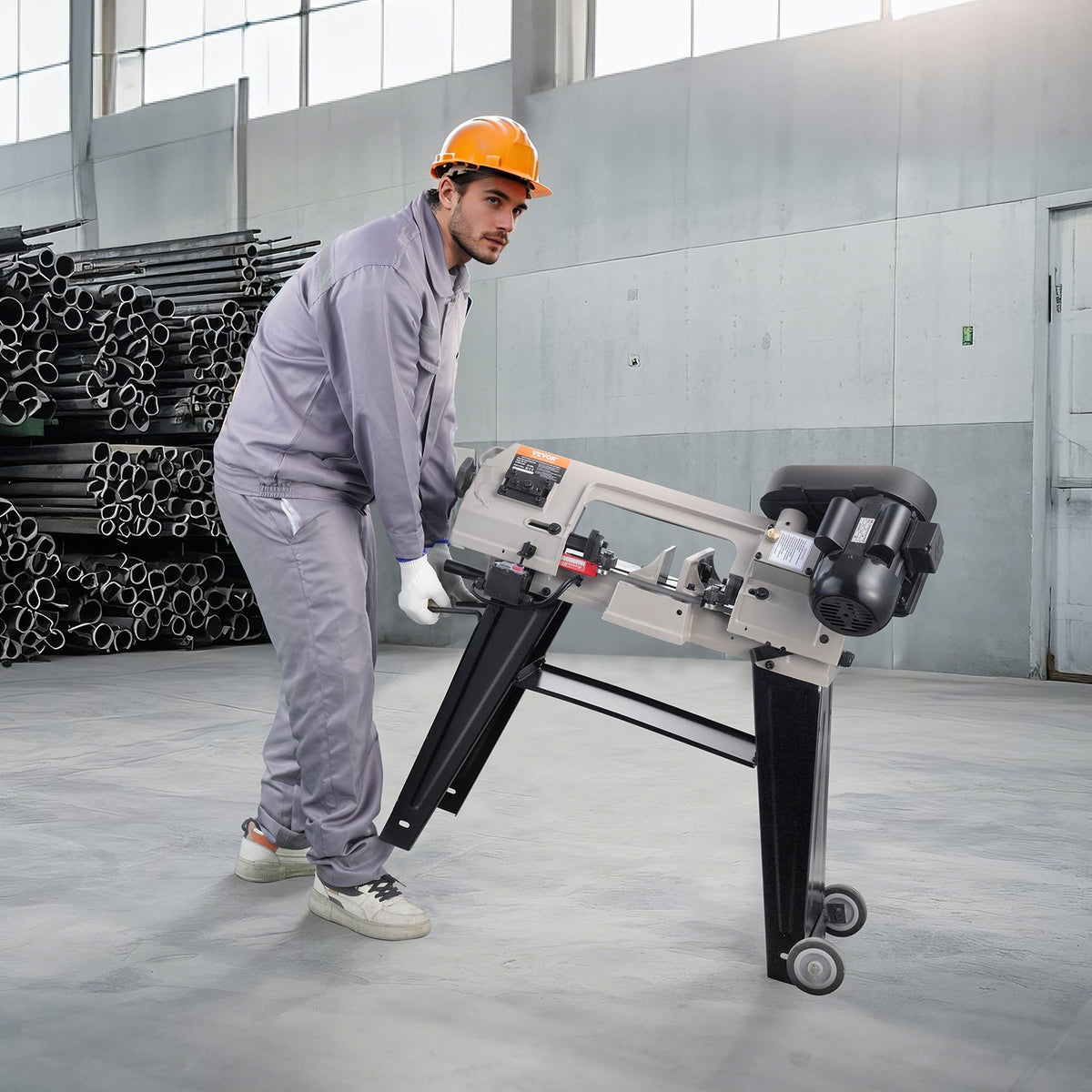 VEVOR Metal Horizontal Band Saw, 4 in x 6 in Rectangular Cutting Capacity, 110V Metal Vertical Cutting Bandsaw with 550W Motor, 0-45° Angle Adjustment, Variable Speed, for Metal, Wood, and Plastic - BXSSJSSPDJBKHTKDKV1 - view 9