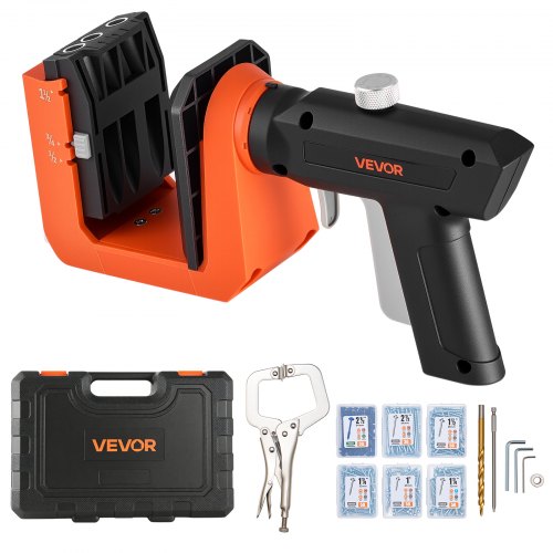 VEVOR Pocket Hole Jig Kit, 1/2", 3/4", 1-1/2" Adjustable, 360° Rotating Handle, Jig Pocket Hole System with 260 Screws, C-Clamp, Stop Collar, Drill Bit, Easy Clamping and Adjusting, for Woodworking - BXSXKKJSLTZSWMW61001V0 - view 2