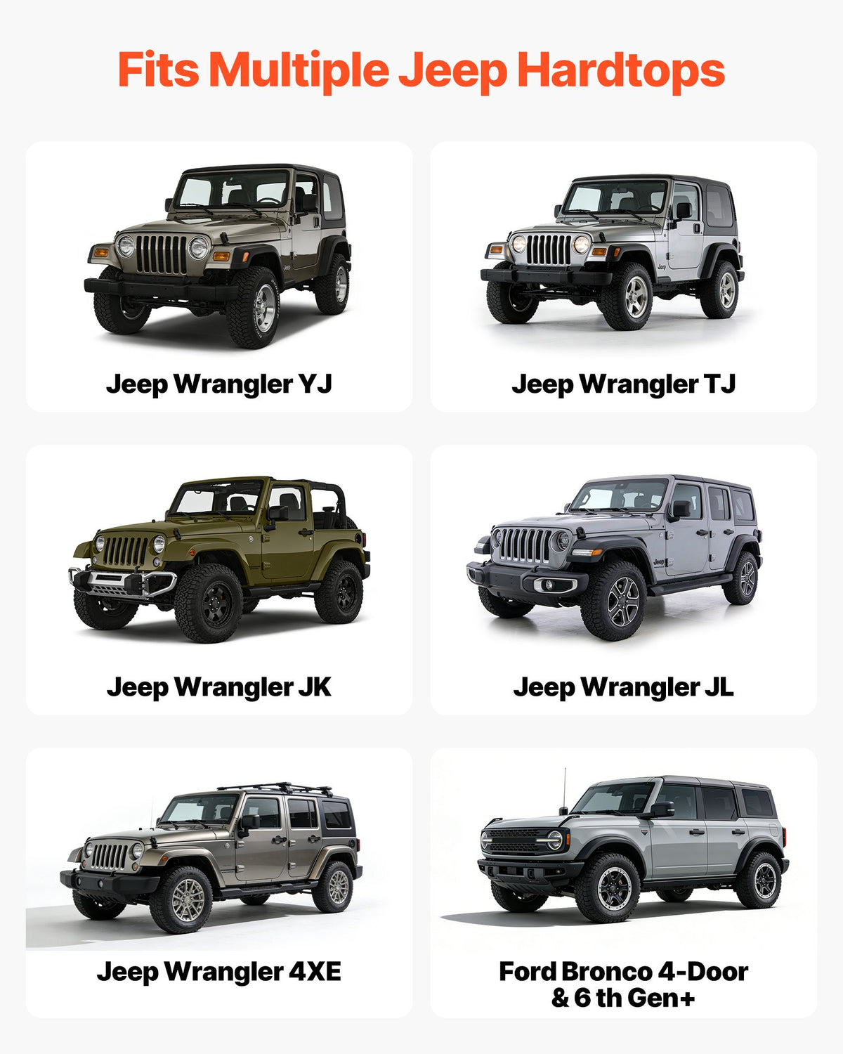 VEVOR Hard Top Remover Lift, 220 lbs, Jeep Hardtop Removal and Storage System, Quick & Easy One-Person Operation, Adjustable Height, for Jeep Wrangler YJ, TJ, JK, JL, 4XE, Ford Bronco 4 Door & 6 Gen+ - BXSYDCXXTBKZ7QN0D001V0 - view 4