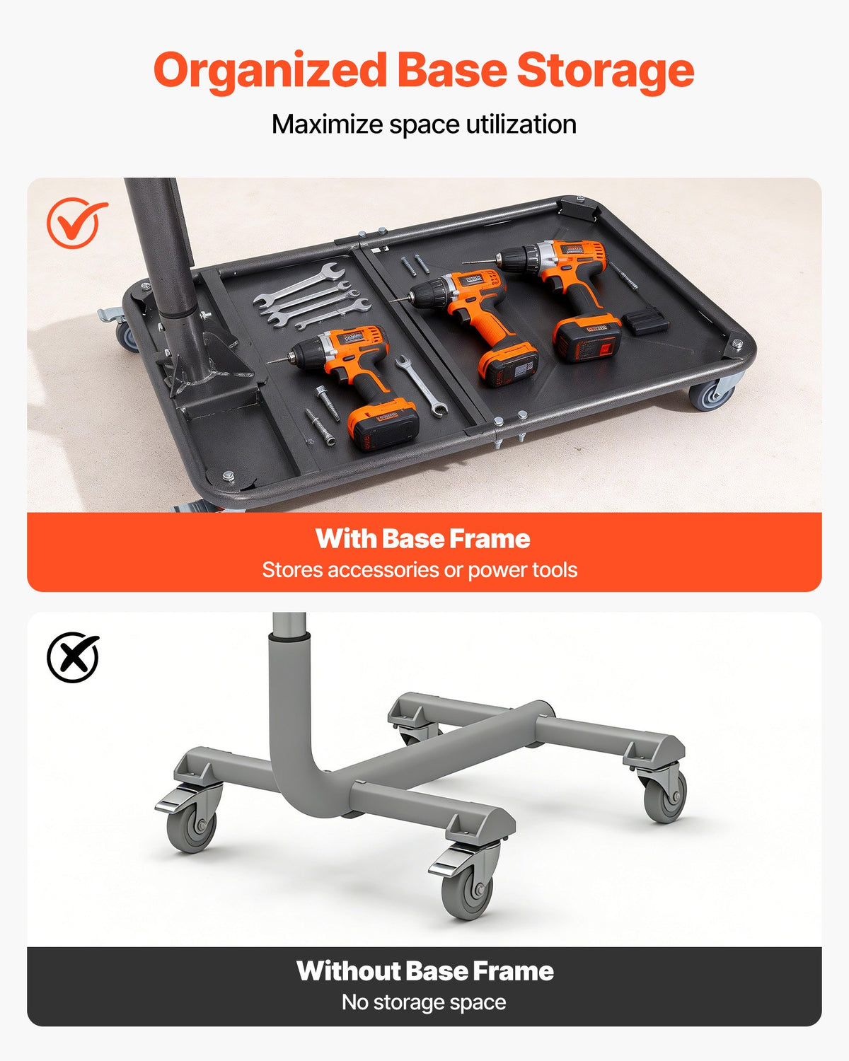 VEVOR Hard Top Remover Lift, 220 lbs, Jeep Hardtop Removal and Storage System, Quick & Easy One-Person Operation, Adjustable Height, for Jeep Wrangler YJ, TJ, JK, JL, 4XE, Ford Bronco 4 Door & 6 Gen+ - BXSYDCXXTBKZ7QN0D001V0 - view 8