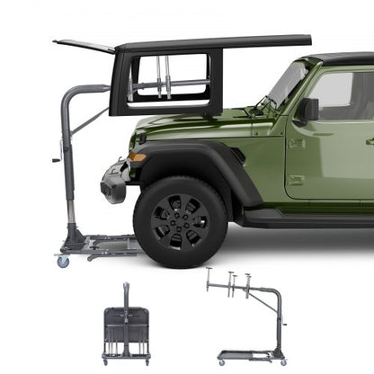 VEVOR Hard Top Remover Lift, 220 lbs, Foldable Jeep Hardtop Removal and Storage System, Easy One-Person Operation, Adjustable Height, for Jeep Wrangler YJ, TJ, JK, JL, 4XE, Ford Bronco 4 Door & 6 Gen+ - BXSYDCXXTKZDAT3NP001V0 - view 2