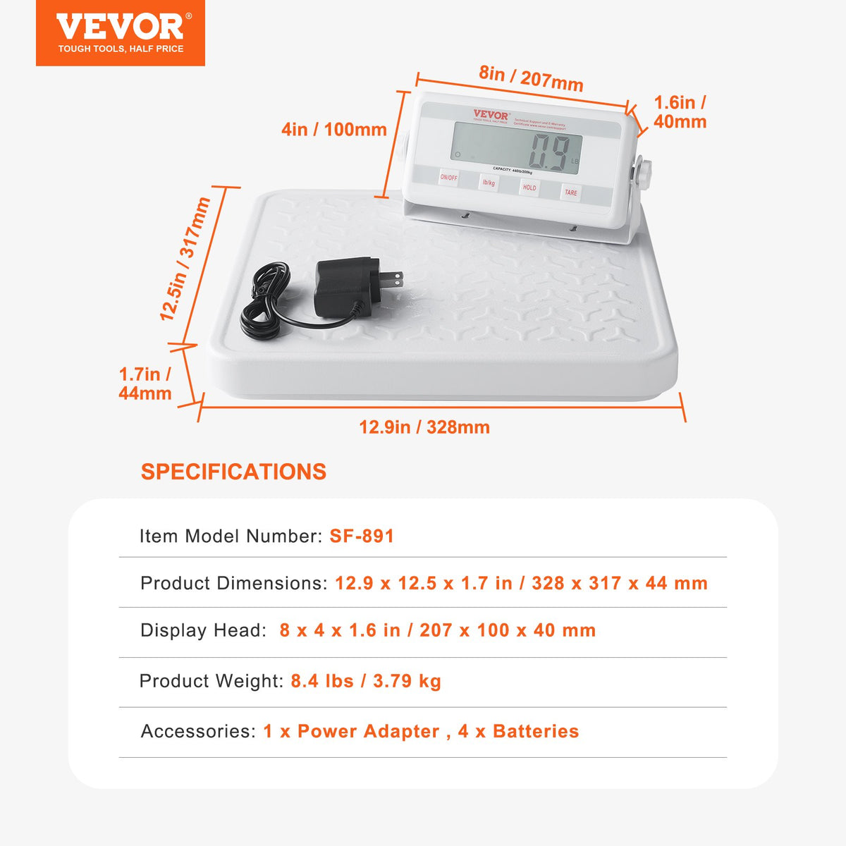 VEVOR Portable Medical Scale, Professional Digital Physician Scale for Weighing - with Anti-slip Platform, 2 Units, Hold & Tare Function, 440LBS Capacity Physician Weight Scale for Gyms Homes Hospital - BXSYSCBSG440FYILKV5 - view 8