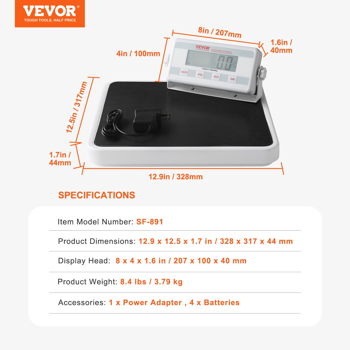 VEVOR Portable Medical Scale, Professional Digital Physician Scale for Weighing - with Anti-Slip Mat, 2 Units (kg/lb), Hold & Tare Function, 550LBS Capacity Physician Wight Scale for Gym Home Hospital - BXSYSCBSG550RRCT8V5 - view 8