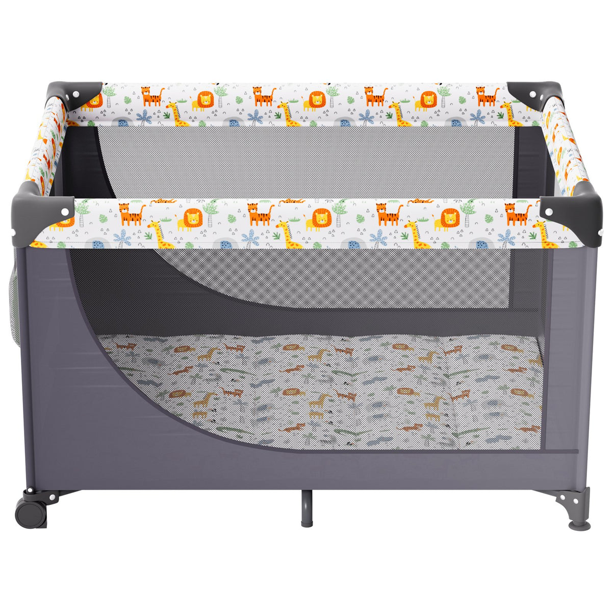VEVOR Baby Playpen Travel Crib, Quick-Folding Playpen for Baby & Toddler, Portable Baby Fence Play Yard with Wheels, Breathable Mesh & Travel Bag, Indoor/Outdoor Kids Activity Center for 0-36 Months - BXSYXC4028INSRLSZV0 - view 10