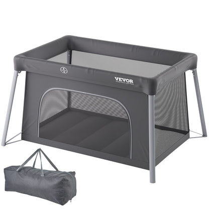 VEVOR Baby Travel Crib and Play Yard, Folding Baby Playpen with Zipper Gate & Soft Mattress, Portable Toddler Crib with Breathable Mesh, Travel Bag, Indoor/Outdoor Kids Activity Center for 0-36 Months - BXSYXC4331ING7SKNV0 - view 1