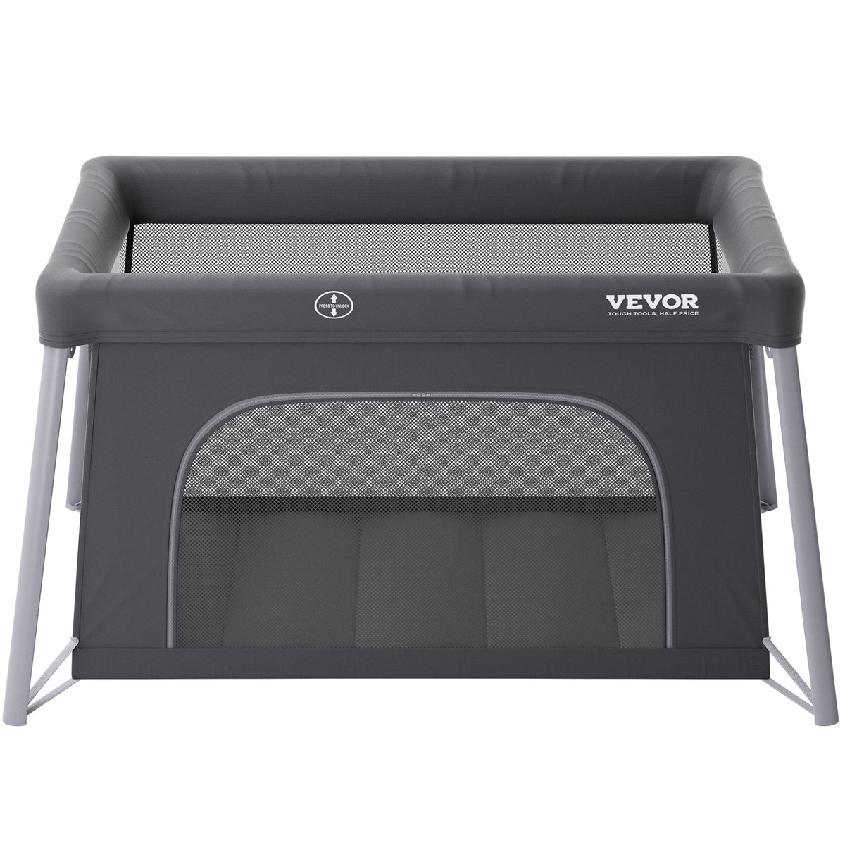 VEVOR Baby Travel Crib and Play Yard, Folding Baby Playpen with Zipper Gate & Soft Mattress, Portable Toddler Crib with Breathable Mesh, Travel Bag, Indoor/Outdoor Kids Activity Center for 0-36 Months - BXSYXC4331ING7SKNV0 - view 10